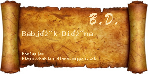 Babják Diána névjegykártya