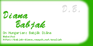 diana babjak business card